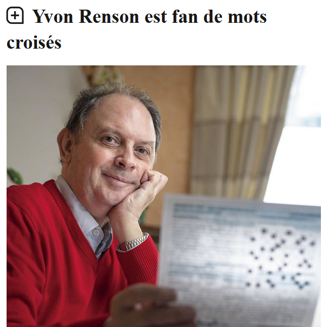 Yvon Renson est fan de mots croisés