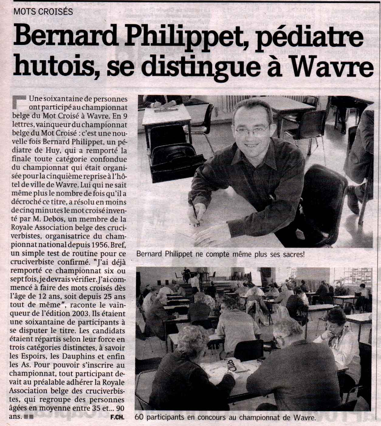 Bernard Philippet, pédiatre hutois, se distingue à Wavre
